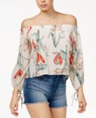 Astr Chavelle Printed Off-the-shoulder Top