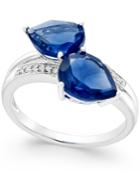 Sapphire (4 Ct. T.w.) And Diamond Accent Statement Ring In 14k White Gold, Created For Macy's