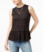 Maison Jules Striped Peplum Top, Created For Macy's