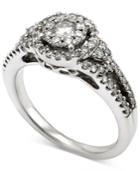 Diamond Halo Engagement Ring (3/4 Ct. T.w.) In 14k White Gold