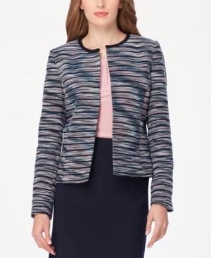 Tahari Asl Petite Striped Jacquard Blazer