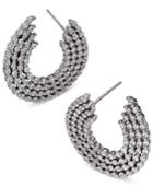 Giani Bernini Three Row Cubic Zirconia Hoop Earrings In Sterling Silver, Only At Macy's
