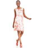 Connected Floral-print Ribbon-belt Dress