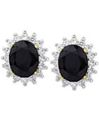 Victoria Townsend Sapphire (3 Ct. T.w.) And White Topaz (9/10 Ct. T.w.) Stud Earrings In 18k Gold-plated Sterling Silver