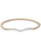 Wrapped Diamond Chevron Stretch Bead Bracelet (1/6 Ct. T.w.) In 14k Gold Over Sterling Silver, Created For Macy's
