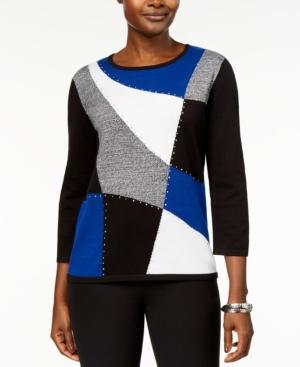 Alfred Dunner High Roller Colorblocked Sweater
