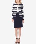 Tahari Asl Striped Contrast Skirt Suit