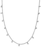 Giani Bernini Cubic Zirconia Dangle Chain Necklace In Sterling Silver, 16 + 2 Extender, Created For Macy's