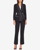 Tahari Asl Piped Tie-waist Pantsuit