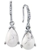 2028 Silver-tone White Stone And Crystal Drop Earrings
