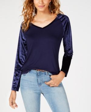 Ultra Flirt By Ikeddi Juniors' Velvet Baseball Top