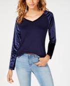 Ultra Flirt By Ikeddi Juniors' Velvet Baseball Top