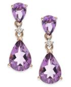 Amethyst (3-1/8 Ct. T.w.) And Diamond Accent Earrings In 14k Rose Gold