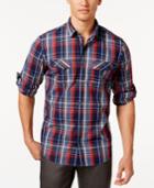 Inc International Concepts Guillaume Plaid Snap-front Shirt, Only At Macy's