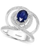 Sapphire (1-3/8 Ct. T.w.) And Diamond (5/8 Ct. T.w.) Ring In 14k White Gold