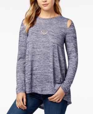 Kensie Space-dyed Cutout High-low Top