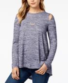 Kensie Space-dyed Cutout High-low Top