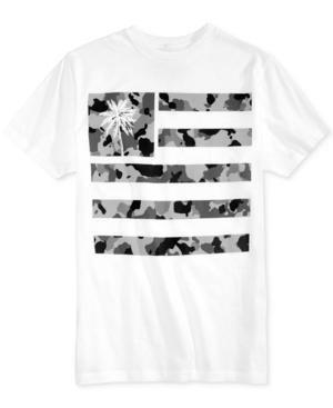 Univibe Men's Hidden Camouflage Stripe Graphic-print Cotton T-shirt