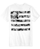 Univibe Men's Hidden Camouflage Stripe Graphic-print Cotton T-shirt