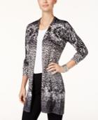 Jm Collection Petite Printed Duster Cardigan, Only At Macy's