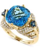 Effy Limited Edition Blue Topaz (7-7/8 Ct. T.w.) And Diamond (3/4 Ct. T.w.) Ring In 14k Gold