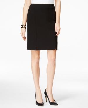 Kasper Petite Slit-hem Flounce Pencil Skirt