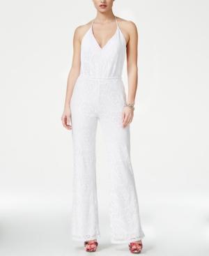 Guess Sara Crocheted Halter Jumpsuit