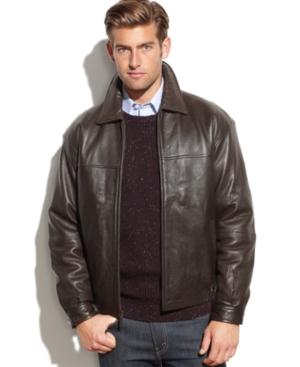 Boston Harbour Leather Wind-resistant Bomber Jacket