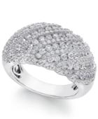 Arabella Swarovski Zirconia Dome Cluster Statement Ring In Sterling Silver