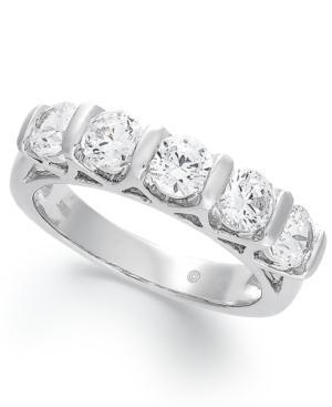 Diamond Ring, 14k White Gold Certified Diamond 5-stone Band (1-1/2 Ct. T.w.)