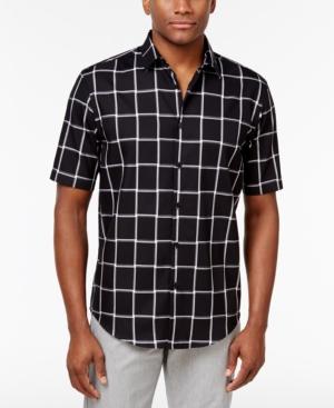 Alfani Men's Two-tone Windowpane Shirt, Only At Macy's