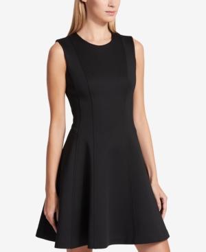 Dkny Sleeveless Fit & Flare Scuba Dress