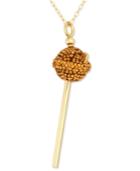 Sis By Simone I Smith 18k Gold Over Sterling Silver Necklace, Yellow Crystal Mini Lollipop Pendant