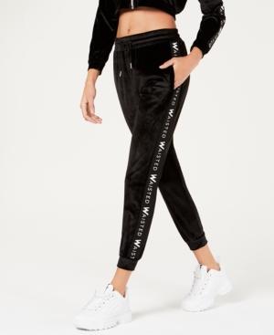 Waisted Velour-logo Jogger Pants