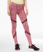 Material Girl Active Juniors' Printed Mesh-inset Leggings, Only At Macy's