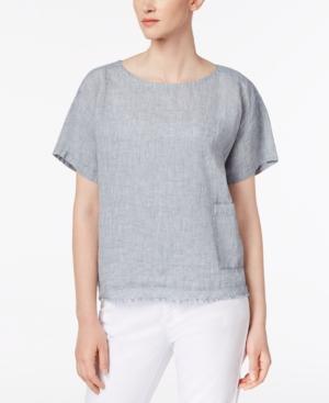 Eileen Fisher Organic Linen Raw-hem Top, Regular & Petite