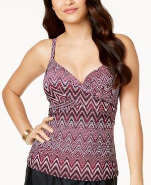 Island Escape Gemini Underwire Push-up Tankini Top Women's Swimsuit