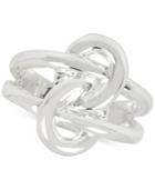 Touch Of Silver Silver-plated Double-knot Statement Ring