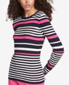 Tommy Hilfiger Cotton Sequined-stripe Sweater, Created For Macy's