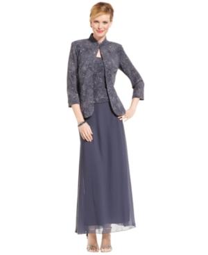 Alex Evenings Dress And Jacket, Patterned Sparkle Evening Dress