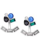 Guess Silver-tone Mixed Crystal Earring Jackets