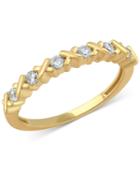 Diamond Crisscross Band (1/4 Ct. T.w.) In 14k Rose, Yellow Or White Gold