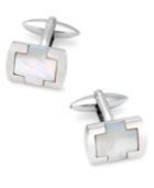 Sutton By Rhona Sutton Men's Stainless Steel & Mother-of-pearl Cufflinks