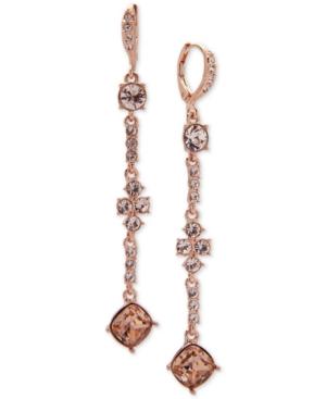 Givenchy Rose Gold-tone Crystal Linear Drop Earrings