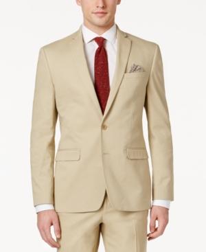 Bar Iii Men's Slim-fit Tan Stretch Jacket, Created For Macy's