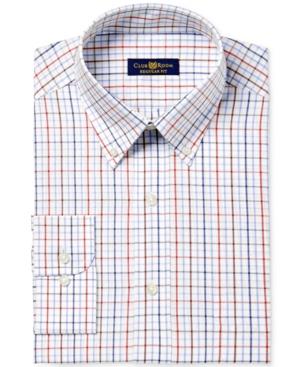 Club Room Men's Classic/regular Fit Triple Tattersall Dress Shirt, Only At Macy's