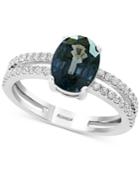 Effy Gray Spinel (2-1/3 Ct. T.w.) & Diamond (1/4 Ct. T.w.) Double Row Ring In 14k White Gold