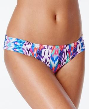 Kenneth Cole Reaction Printed Ruched-tab Bikini Bottoms Women's Swimsuit
