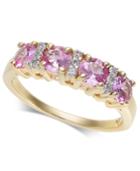 Pink Sapphire (1-1/3 Ct. T.w.) & Diamond (1/10 Ct. T.w.) Ring In 14k Gold