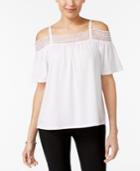 Cable & Gauge Cold-shoulder Top